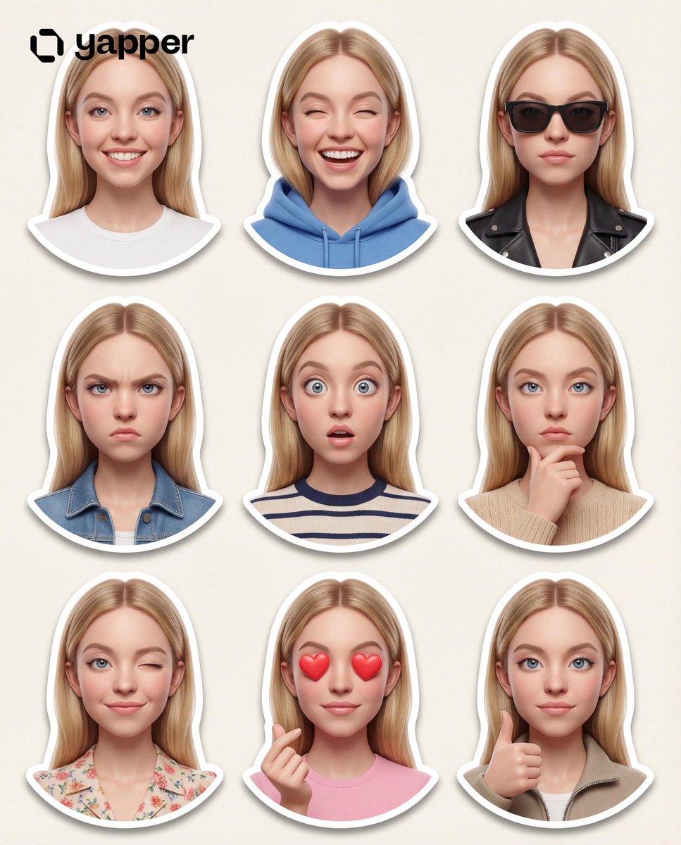 Pixar-Style 3D Character Sticker Set (9 Variations)
