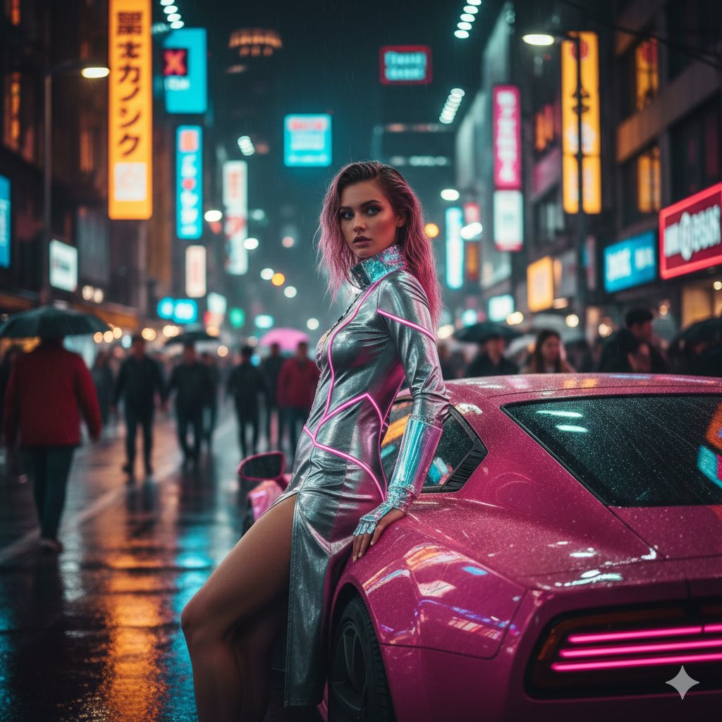 Cyberpunk Neon Fashion Editorial Prompt (9:16 Vertical)