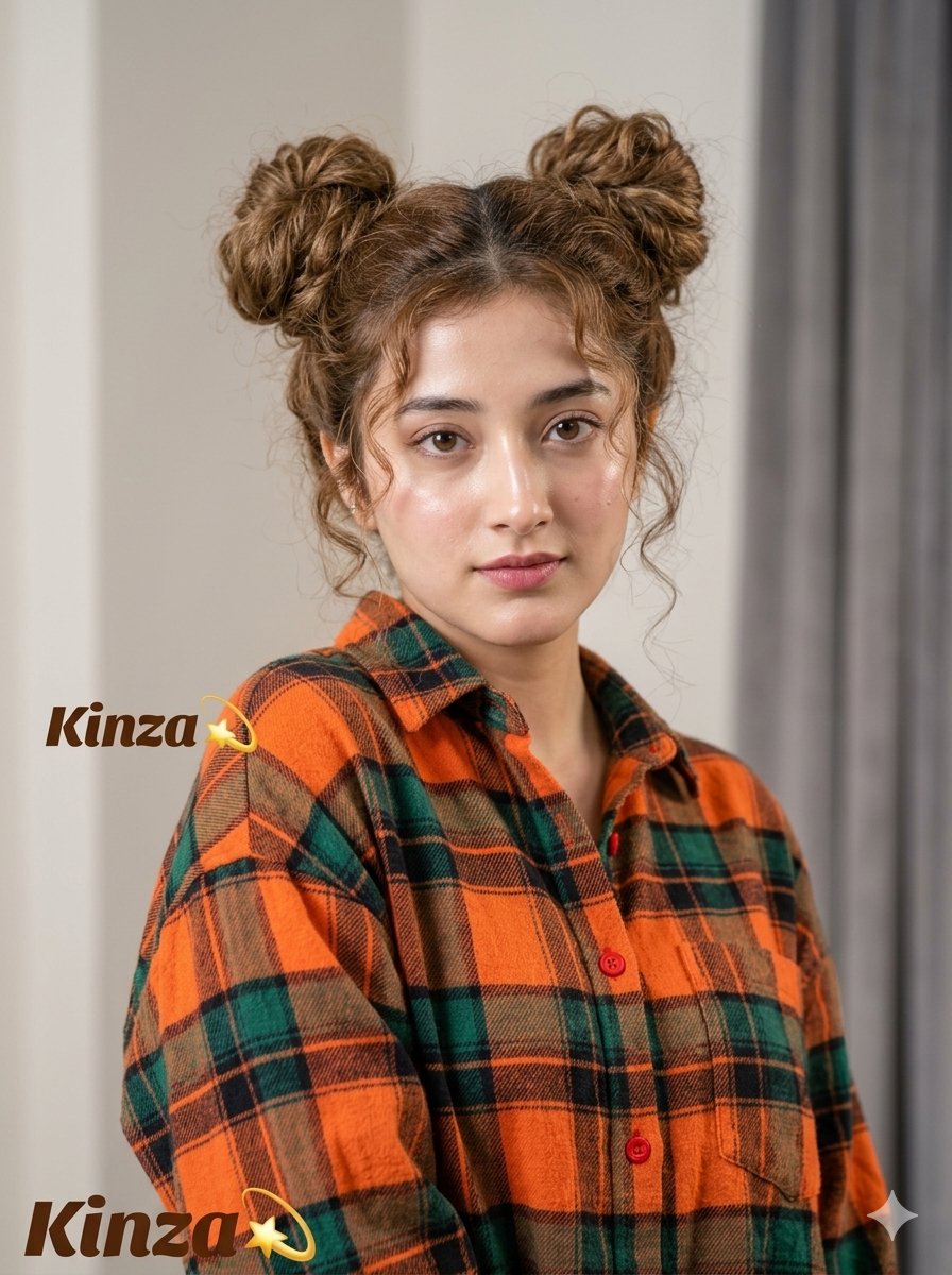 Playful Space Buns Portrait