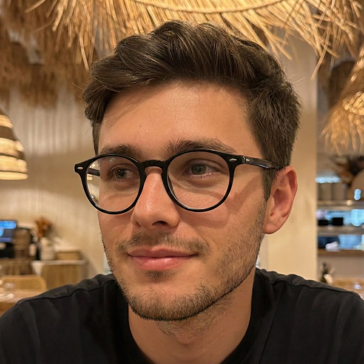 Close-Up Portrait with Facial Reference and Glasses