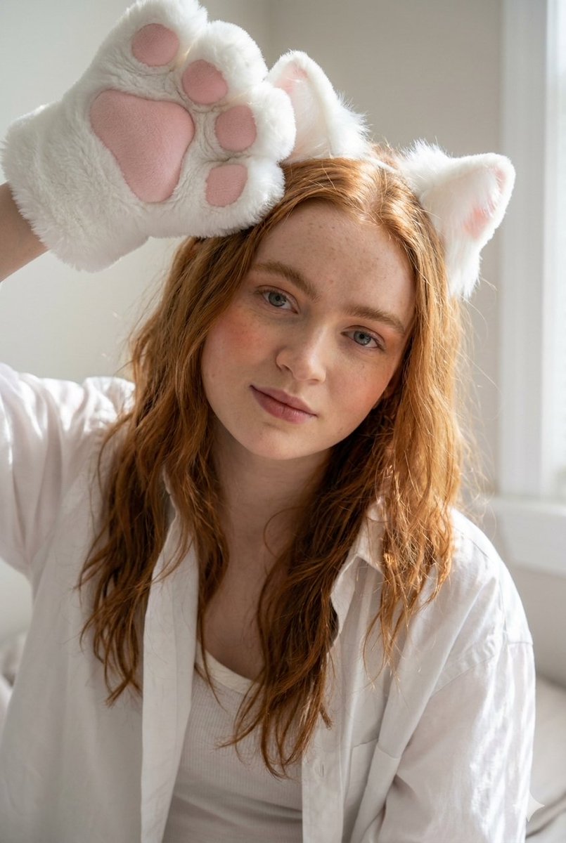 Cute Cat Cosplay Bedroom Portrait