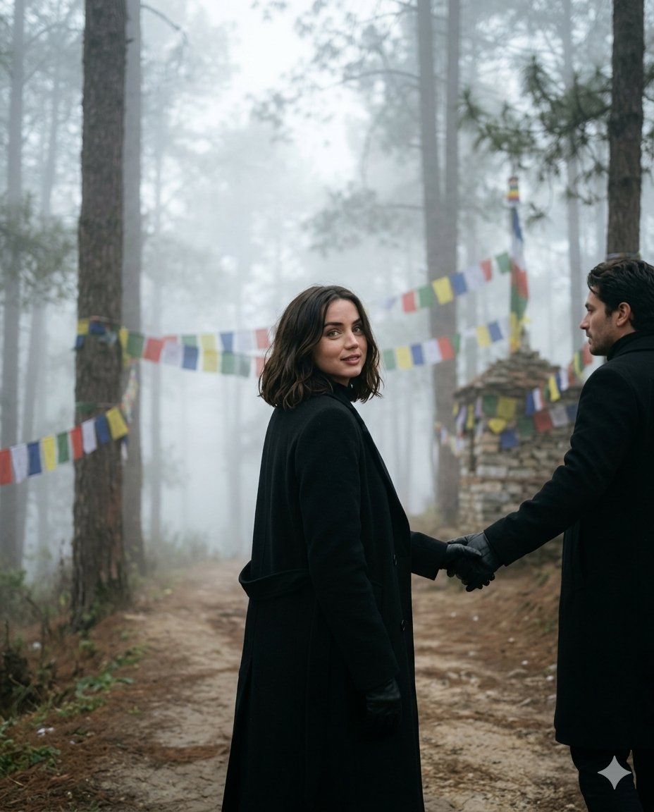 Misty Forest Travel Couple Portrait