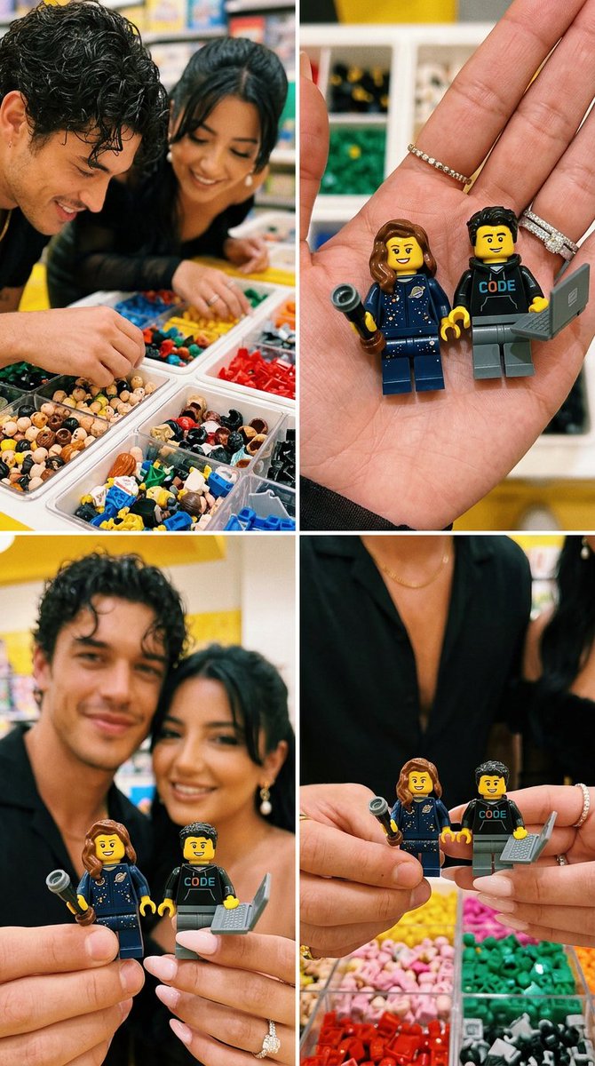 LEGO Minifigure Couple Selfie Collage
