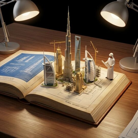 Architecture Book to Miniature Cityscape Prompt