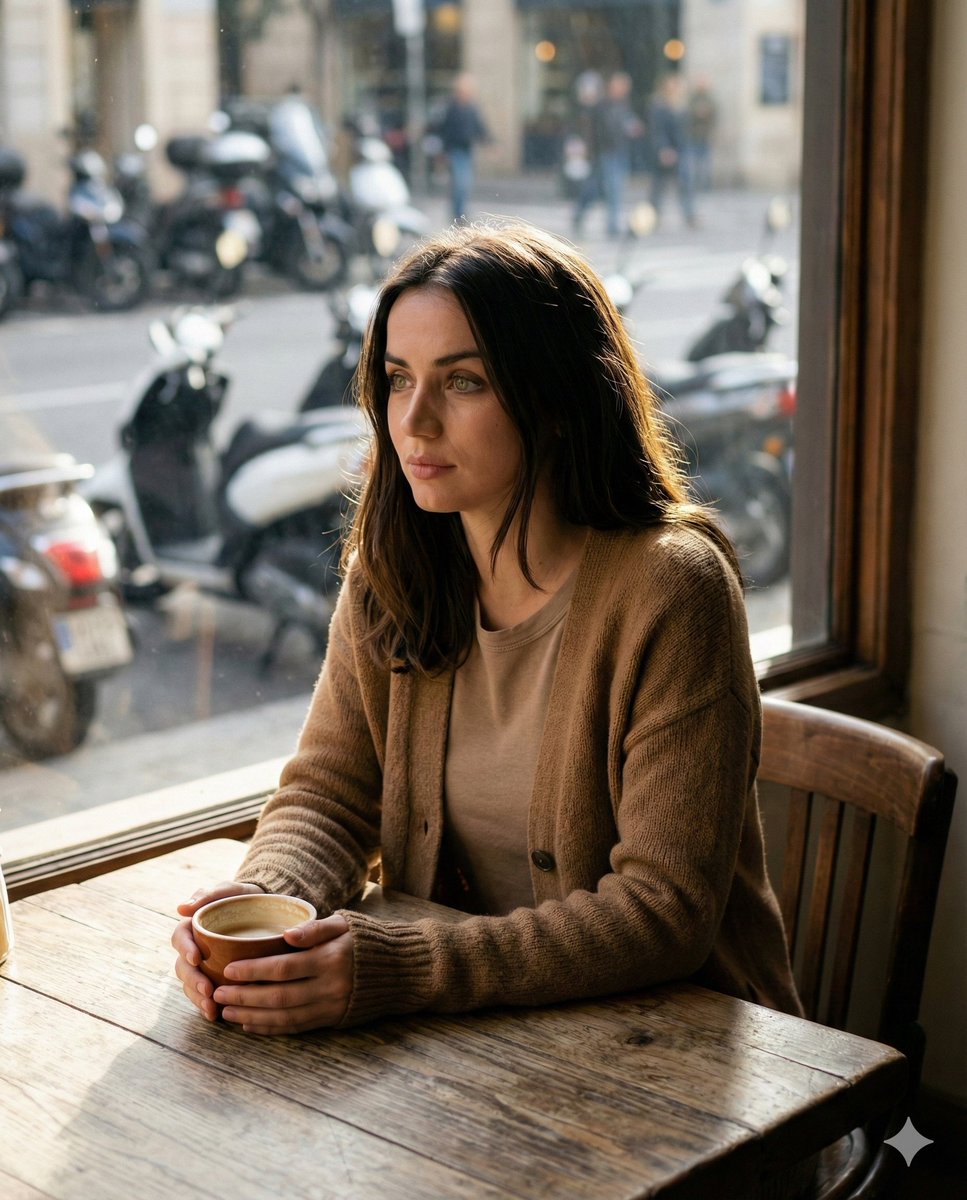 Cinematic Portrait in a Cozy Cafe