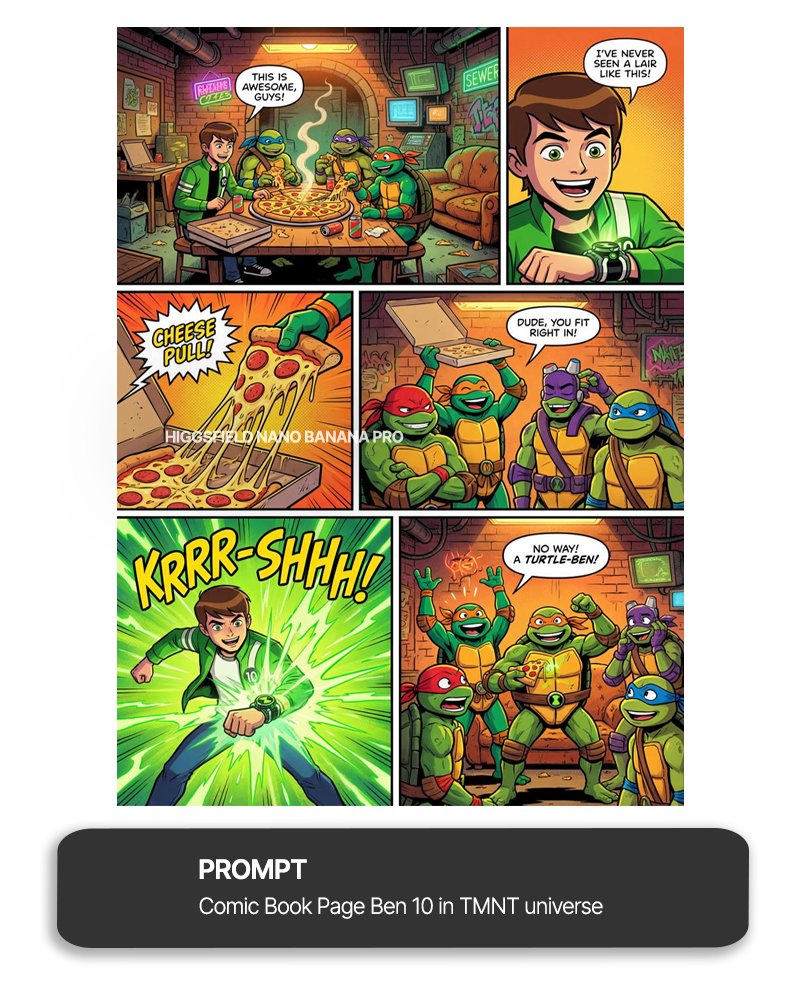 Ben 10 meets TMNT full comic page