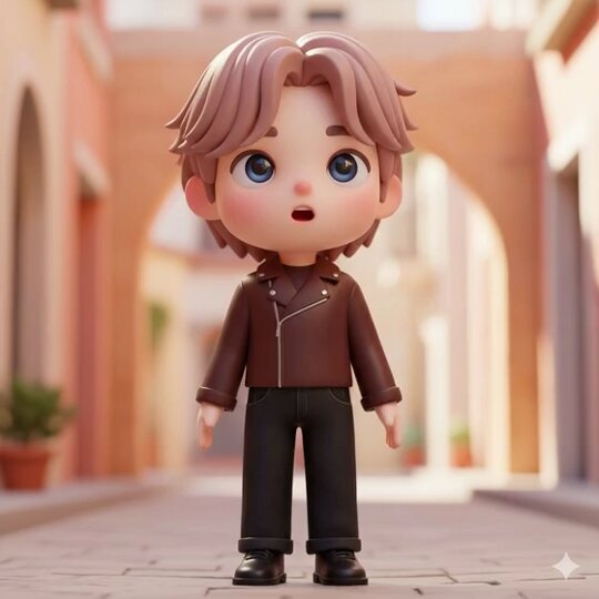 3D Chibi Character Render (Claymorphism Style)