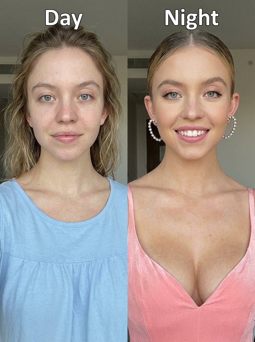 Day vs. Night Split Portrait Comparison