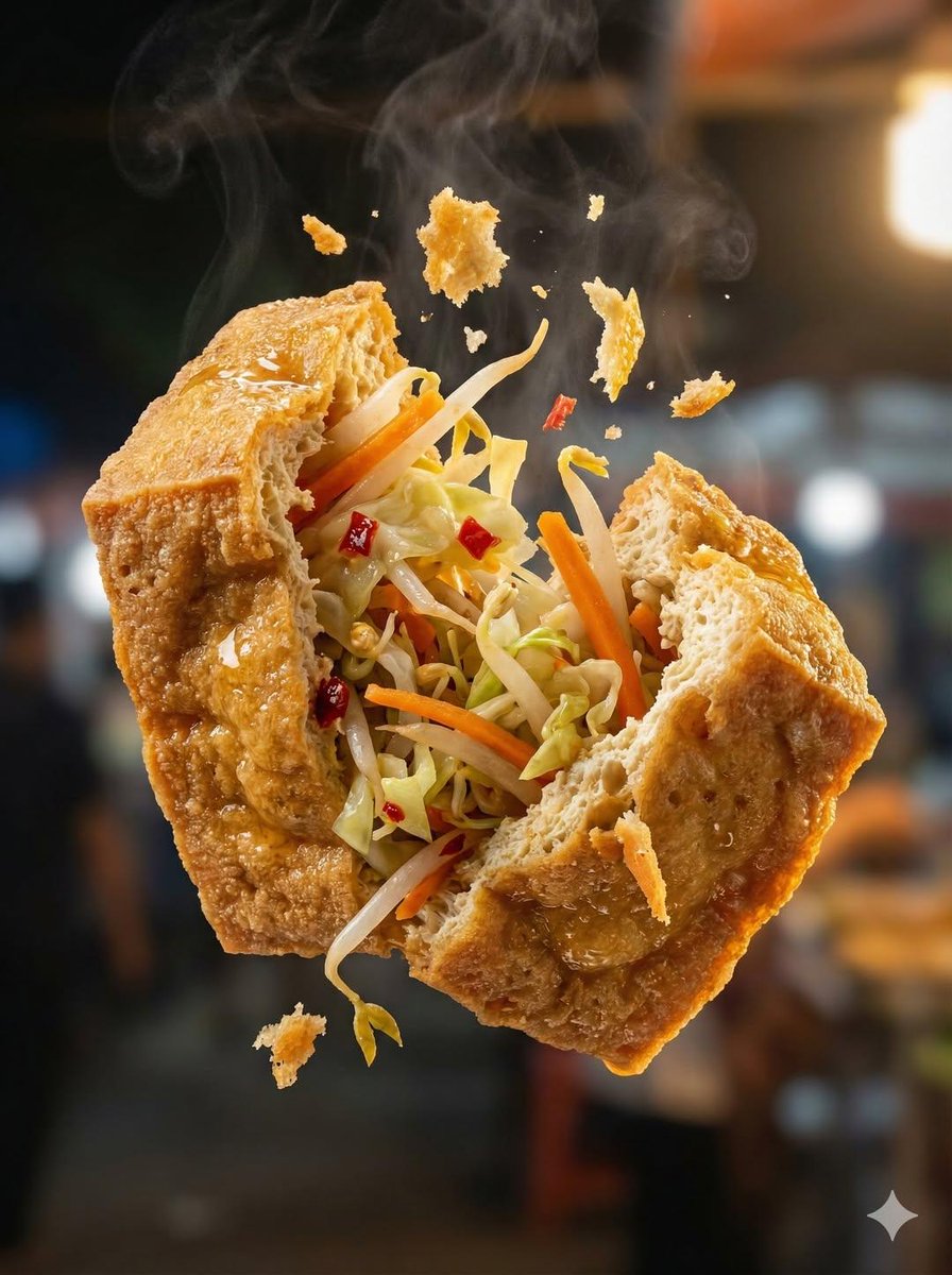 Macro Food Photography of Tearing Martabak Telur