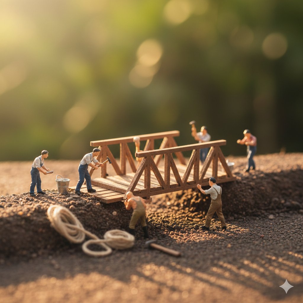 Macro Photography of Tiny Restoration Workers