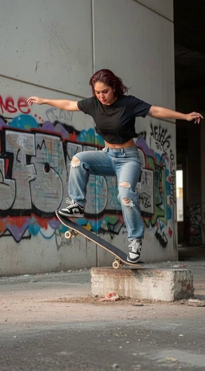 Ultra-Realistic Urban Skateboarding Action Scene Prompt
