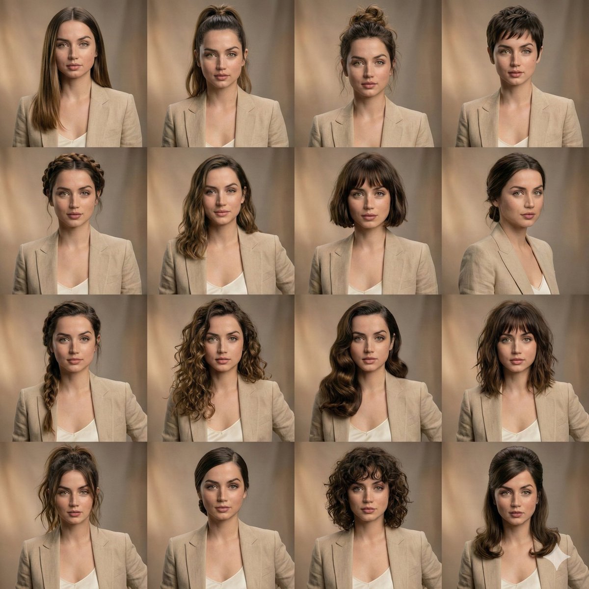 Editorial Beauty Collage for Hairstyle Variations