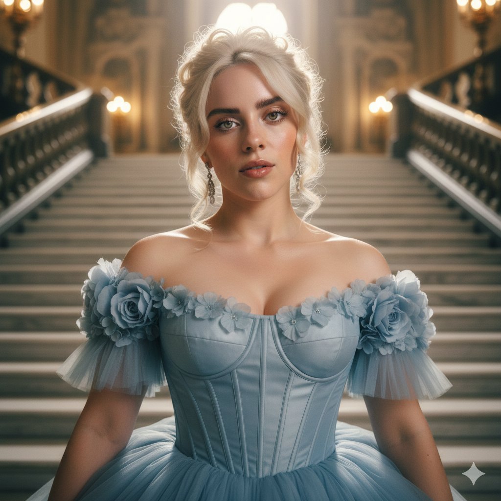 Ultra-Photorealistic Cinematic Royal Portrait of Billie Eilish