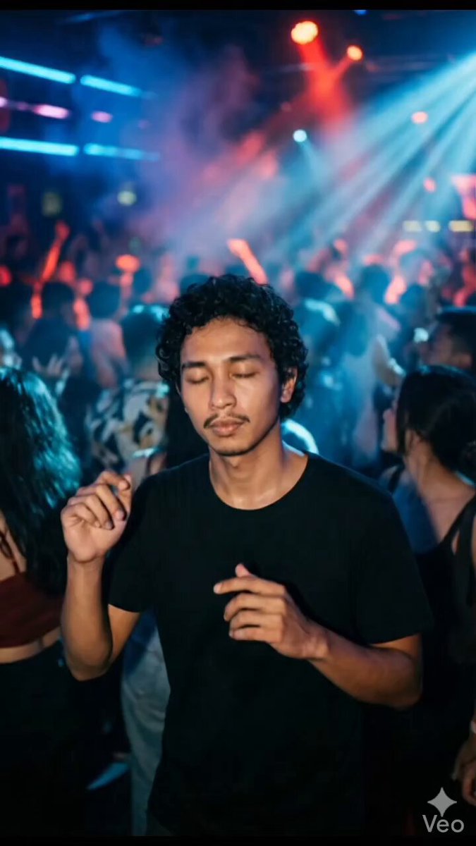 Cinematic Nightclub Scene with Dancing Man