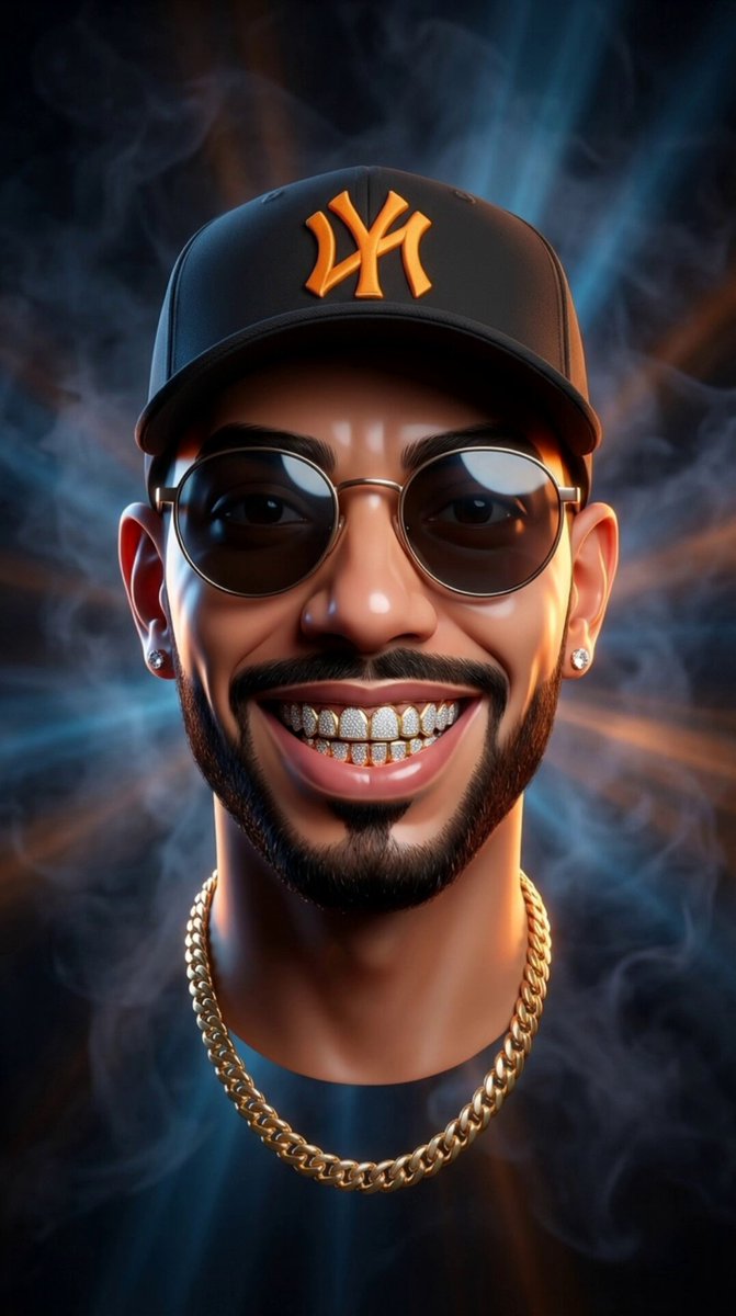 Hyper-Stylized 3D Portrait with Grillz