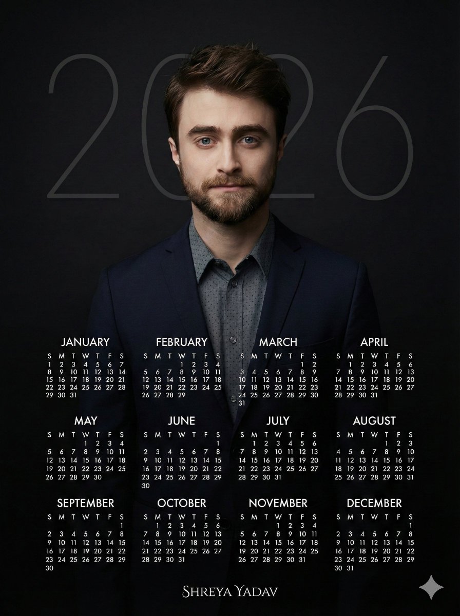 Cinematic 2026 Calendar Poster Prompt