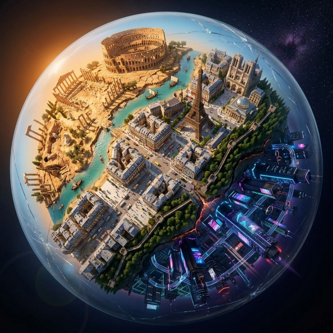 Multi-Biome Tiny Planet (Historical Contrast)