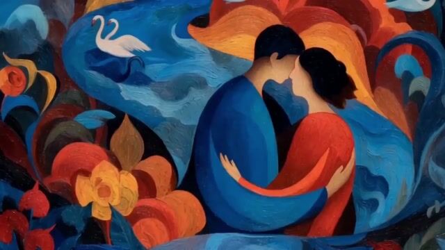 Dreamlike Kiss in Franz Marc Style