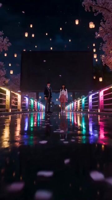 Cyberpunk Romance Scene: School Anniversary Night