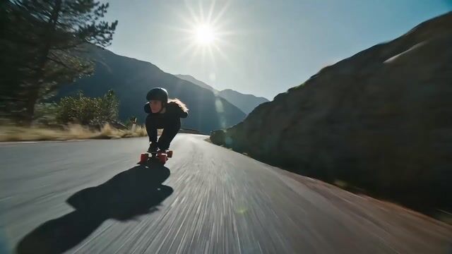 Downhill Longboarder Shadow Dance Sequence