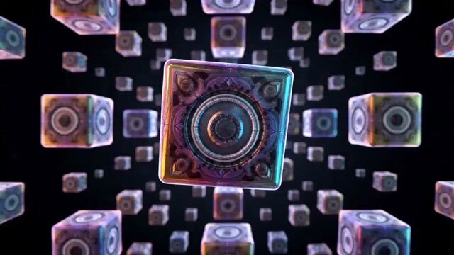Vibrant 3D Geometric Infinite Space