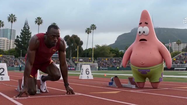 Patrick Star vs Usain Bolt Race Scene
