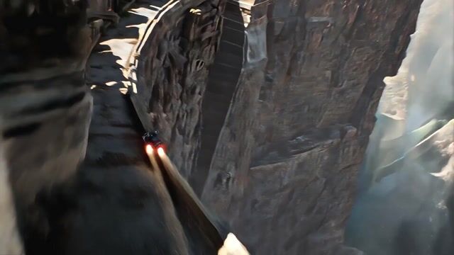 Speeder Chase Across a Cliff City (Single Continuous Shot)
