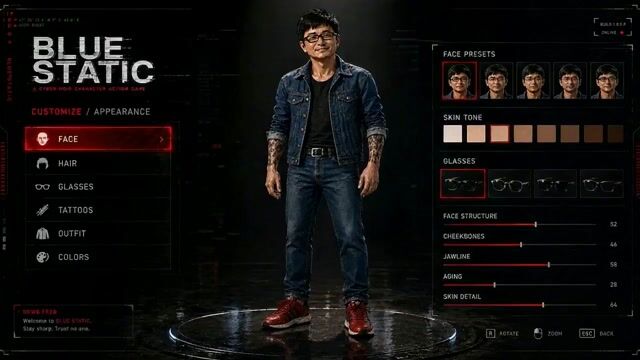 Cyberpunk Game Character Interaction Video