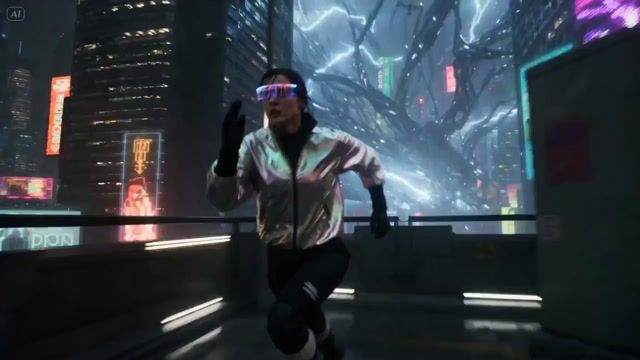 Cyberpunk City Chase Animation