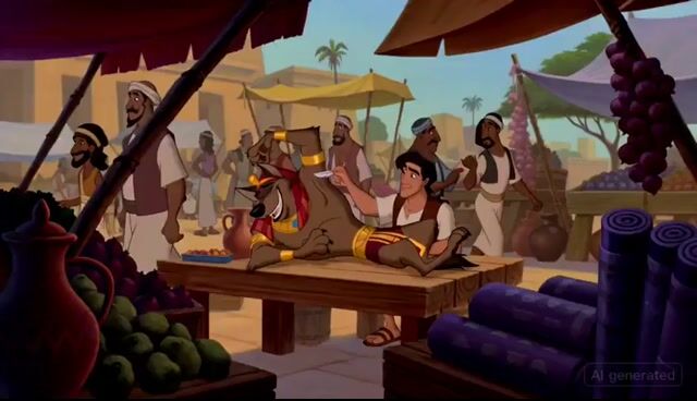 90s Disney Style Anubis Market Scene