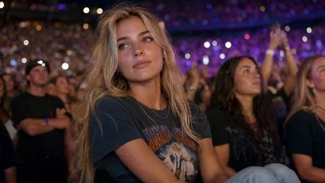 Concert Stadium Blonde Woman Close-up