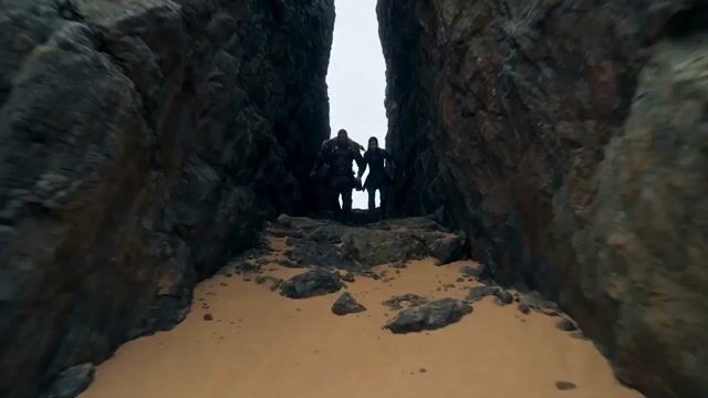 Viking Warrior and Massive Sand Worm