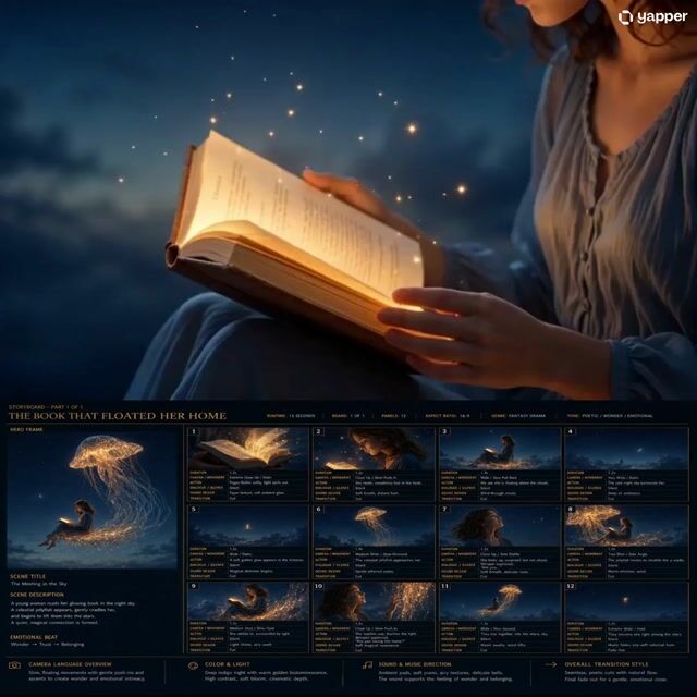 Floating Book and Celestial Jellyfish Guardian