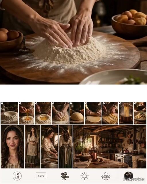 Chronological Pasta Cooking Storyboard