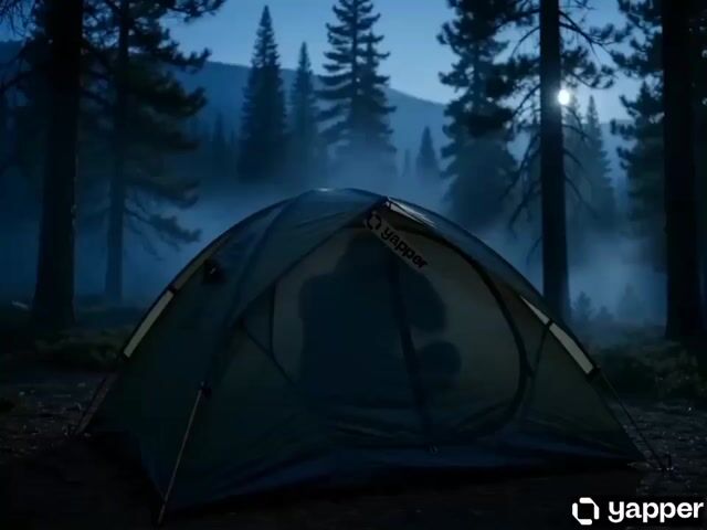 Nighttime Mountain Camping Scene
