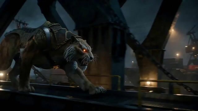 Armored Sabertooth Cat in Shipyard
