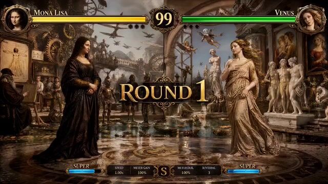 Mona Lisa vs Venus Fighting Game Style
