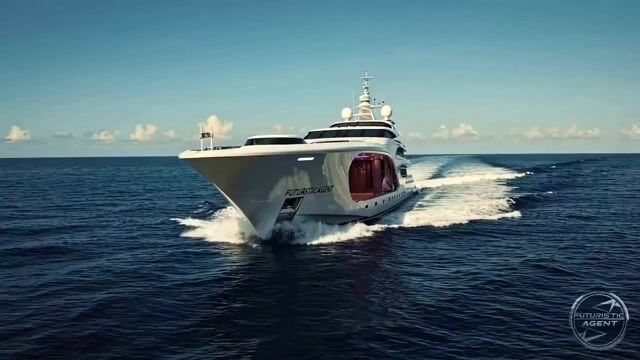 Futuristic Yacht Tracking Shot
