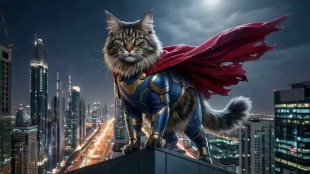 Photorealistic Superhero Cat Prompt