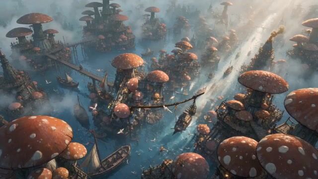 Mushroom Port Town Anime Escape
