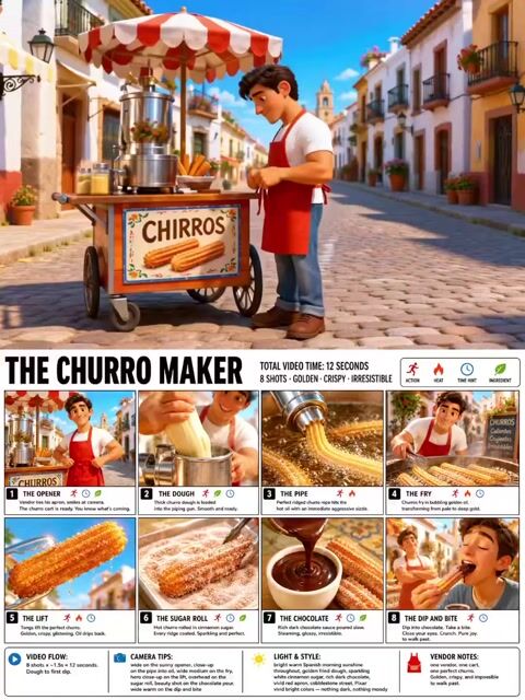 Pixar Style Churro Maker Animation