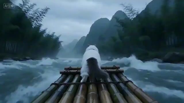 Wuxia Hero Cat Battle Scene