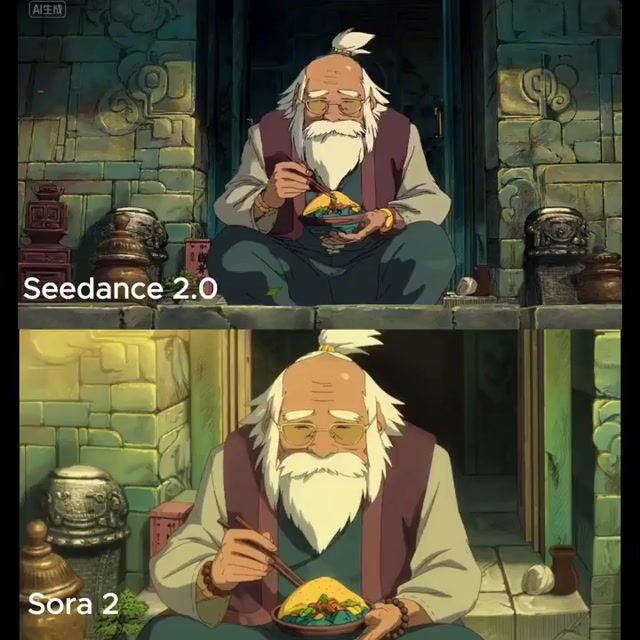 Old man eating taco slowly with chopsticks in warm golden light
