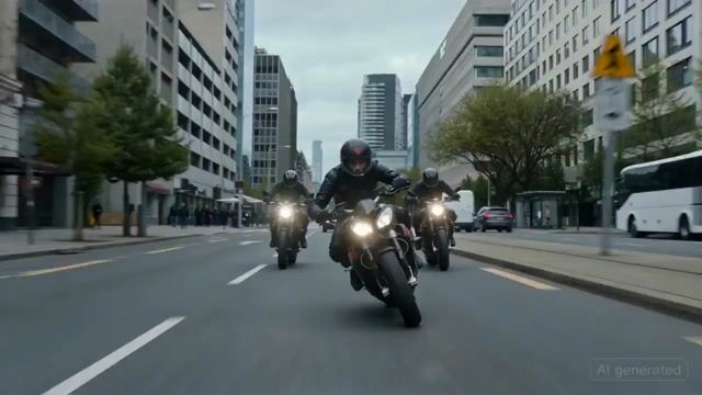 Cinematic High-Speed Motorcycle Chase Scene